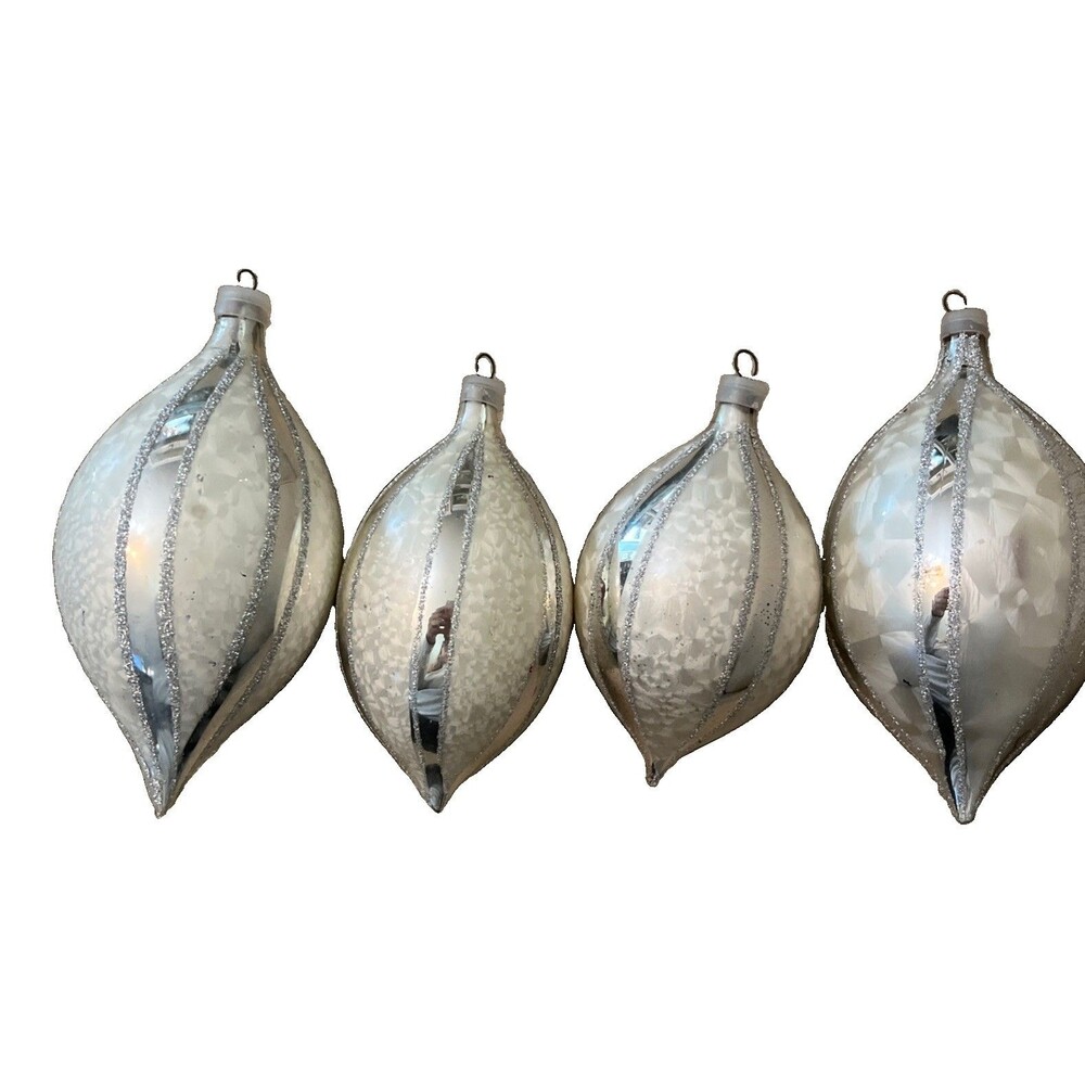 Vintage Blown Glass Christmas Ornaments Made in Colombia Lot of 4 Kurt Adler